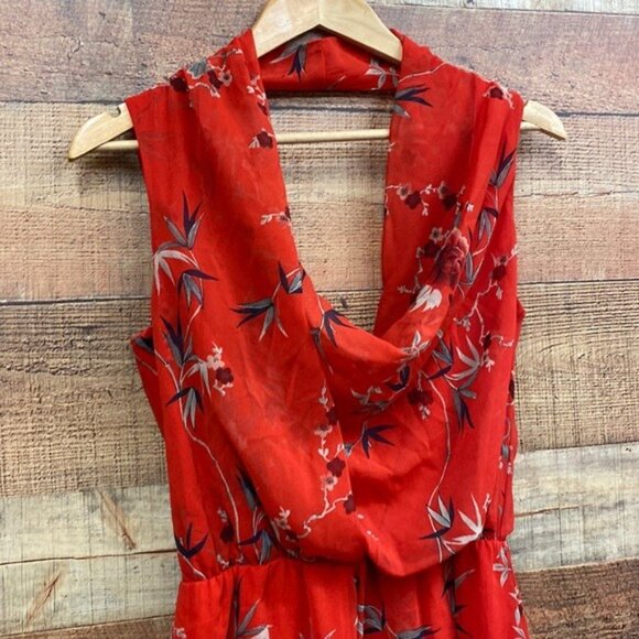 ASOS Oriental Red Cherry Blossom NWT Dress - Picture 2 of 7